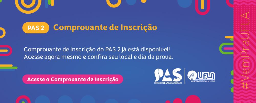 Comprovante de inscrição 2ª Etapa PAS